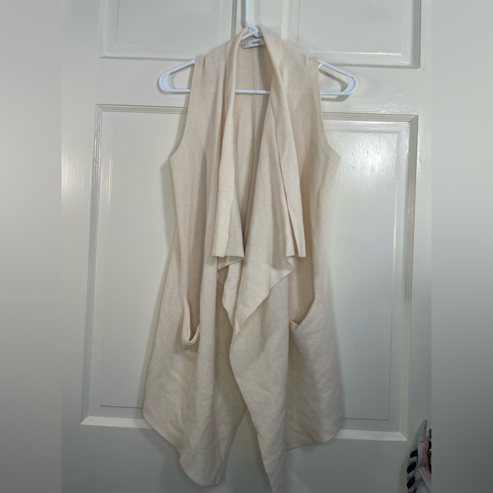 Vince Open Front Sleeveless Cardigan Vest